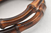 Authentic GUCCI Vintage Bamboo Shoulder Tote Bag Leather Brown Junk 5357I
