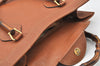 Authentic GUCCI Vintage Bamboo Shoulder Tote Bag Leather Brown Junk 5357I