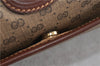 Authentic GUCCI Micro GG PVC Leather Clutch Bag Brown 5358C