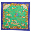 Authentic HERMES Carre 90 Scarf "VOILES DE LUMIERE" Silk Blue 5358E