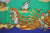 Authentic HERMES Carre 90 Scarf "VOILES DE LUMIERE" Silk Blue 5358E