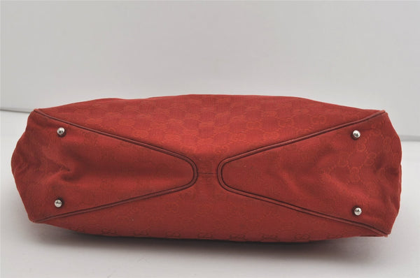 Authentic GUCCI Vintage Shoulder Tote Bag GG Canvas Leather 113017 Red 5360I