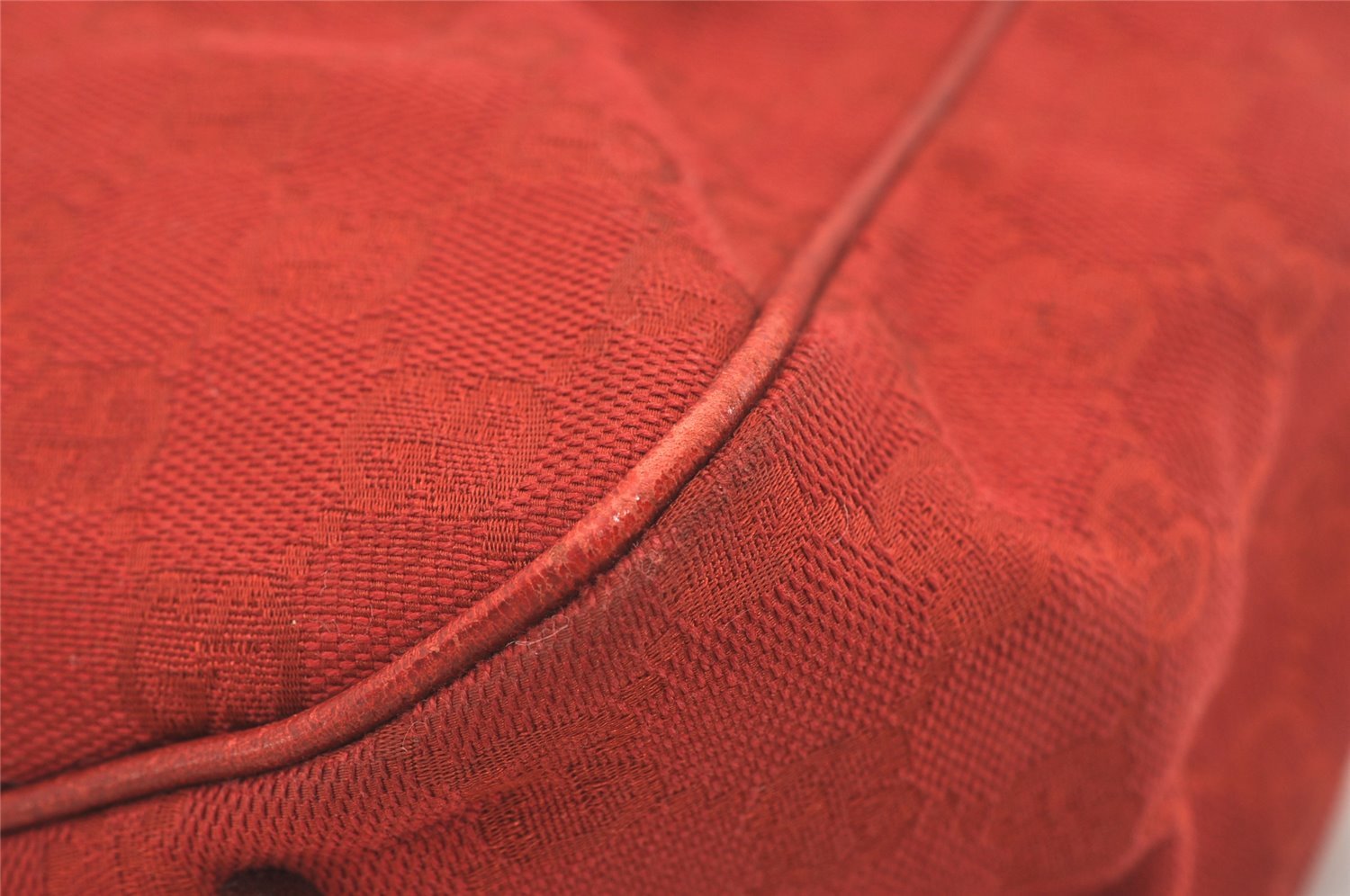 Authentic GUCCI Vintage Shoulder Tote Bag GG Canvas Leather 113017 Red 5360I