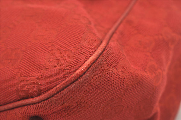 Authentic GUCCI Vintage Shoulder Tote Bag GG Canvas Leather 113017 Red 5360I