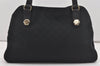 Authentic GUCCI Charmy Shoulder Tote Bag GG Canvas Leather 163288 Black 5361I