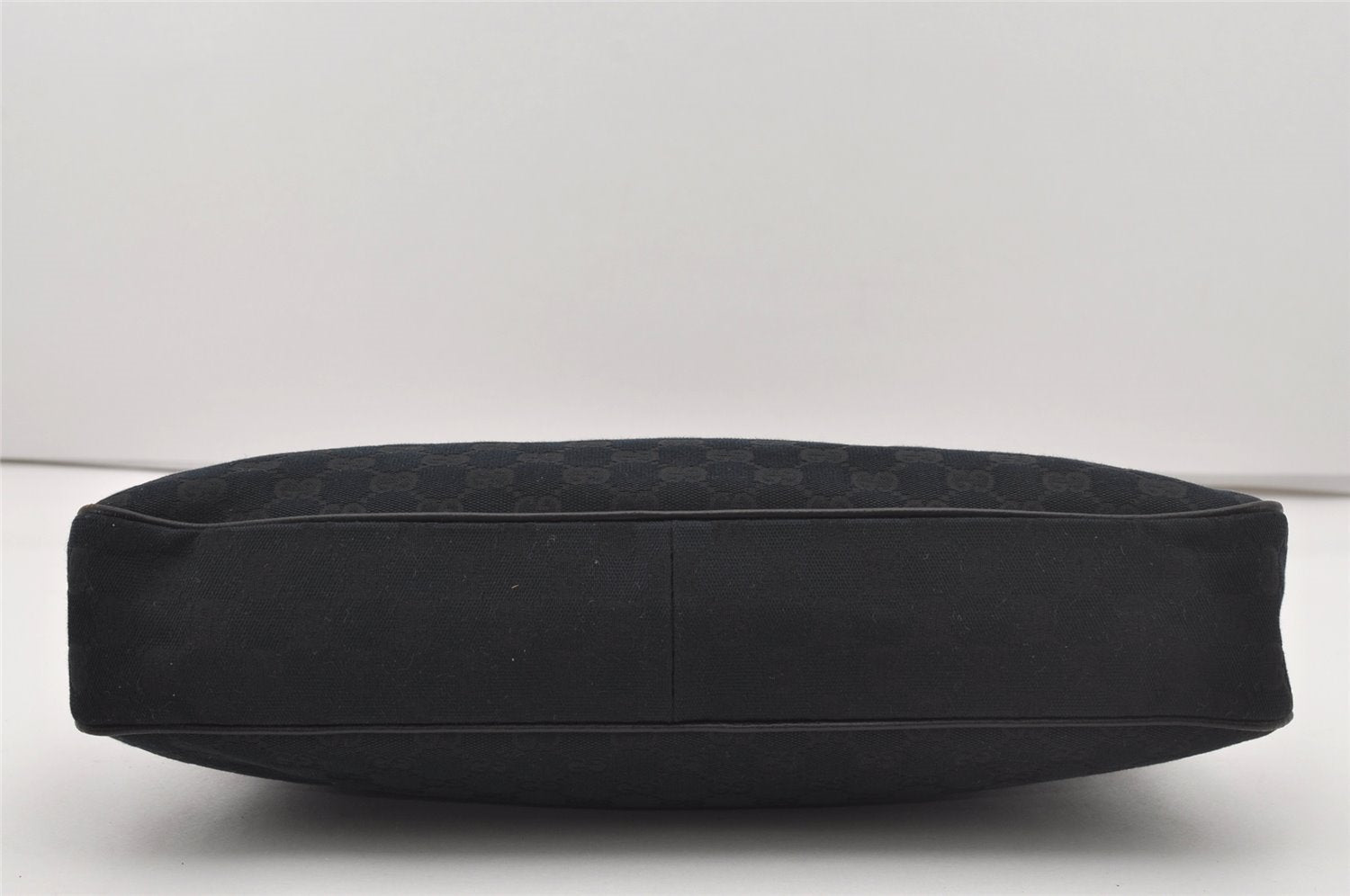 Authentic GUCCI Charmy Shoulder Tote Bag GG Canvas Leather 163288 Black 5361I