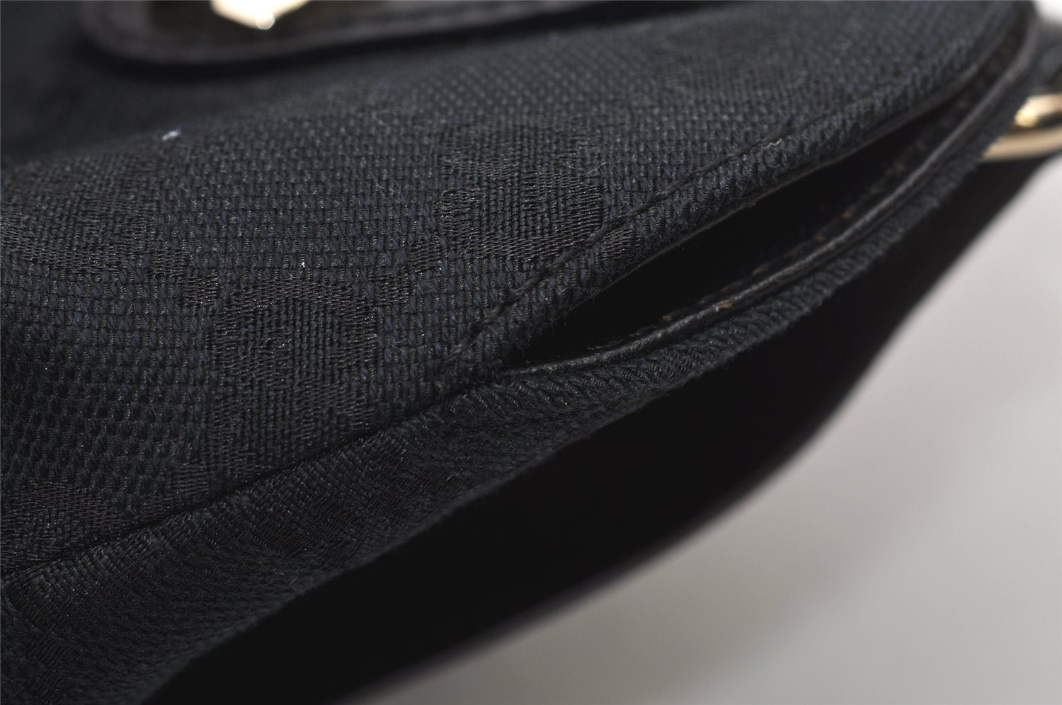 Authentic GUCCI Charmy Shoulder Tote Bag GG Canvas Leather 163288 Black 5361I