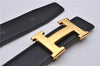 Authentic HERMES Constance Leather Belt Size 65cm 25.6" Black Brown Box 5363E