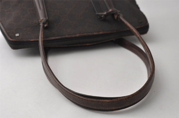 Authentic GUCCI Shoulder Hand Bag Purse GG Canvas Leather 73880 Brown 5365I