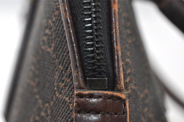 Authentic GUCCI Shoulder Hand Bag Purse GG Canvas Leather 73880 Brown 5365I