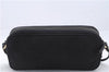 Authentic Ferragamo Gancini Canvas Leather Shoulder Bag Pouch Purse Black 5366D