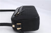 Authentic Ferragamo Gancini Canvas Leather Shoulder Bag Pouch Purse Black 5366D