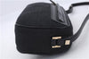 Authentic Ferragamo Gancini Canvas Leather Shoulder Bag Pouch Purse Black 5366D