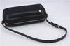 Authentic Ferragamo Gancini Canvas Leather Shoulder Bag Pouch Purse Black 5366D