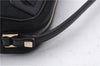 Authentic Ferragamo Gancini Canvas Leather Shoulder Bag Pouch Purse Black 5366D