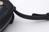 Authentic Ferragamo Gancini Canvas Leather Shoulder Bag Pouch Purse Black 5366D