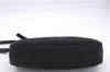 Authentic Ferragamo Gancini Canvas Leather Shoulder Bag Pouch Purse Black 5366D