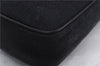 Authentic Ferragamo Gancini Canvas Leather Shoulder Bag Pouch Purse Black 5366D