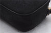 Authentic Ferragamo Gancini Canvas Leather Shoulder Bag Pouch Purse Black 5366D