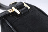 Authentic Ferragamo Gancini Canvas Leather Shoulder Bag Pouch Purse Black 5366D