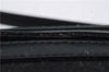 Authentic Ferragamo Gancini Canvas Leather Shoulder Bag Pouch Purse Black 5366D