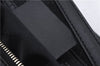 Authentic Ferragamo Gancini Canvas Leather Shoulder Bag Pouch Purse Black 5366D