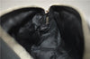 Authentic Ferragamo Gancini Canvas Leather Shoulder Bag Pouch Purse Black 5366D