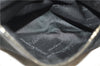 Authentic Ferragamo Gancini Canvas Leather Shoulder Bag Pouch Purse Black 5366D