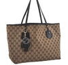 Authentic GUCCI Jolie Shoulder Tote Bag GG Canvas Enamel 211975 Brown 5367I