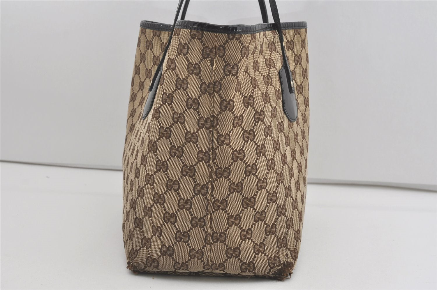 Authentic GUCCI Jolie Shoulder Tote Bag GG Canvas Enamel 211975 Brown 5367I