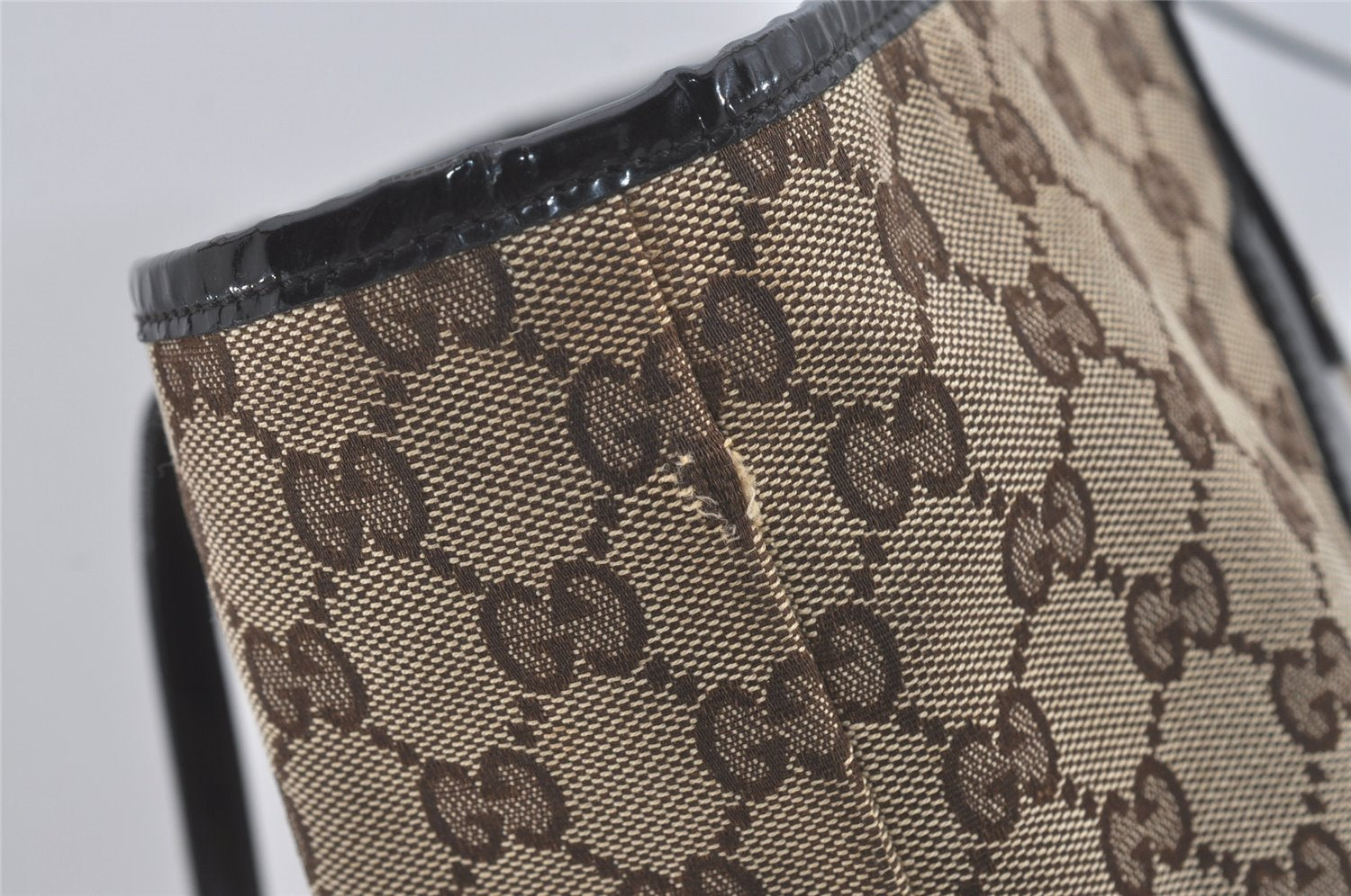 Authentic GUCCI Jolie Shoulder Tote Bag GG Canvas Enamel 211975 Brown 5367I