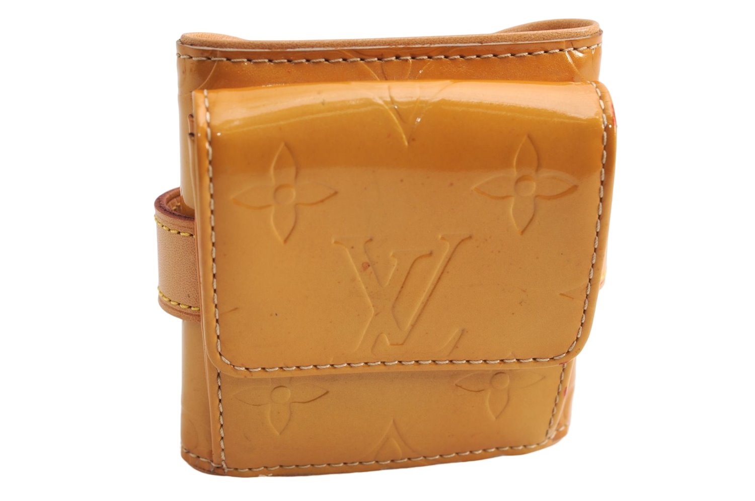Auth Louis Vuitton Vernis Lafayette Street Bracelet Coin Purse Yellow  5369E