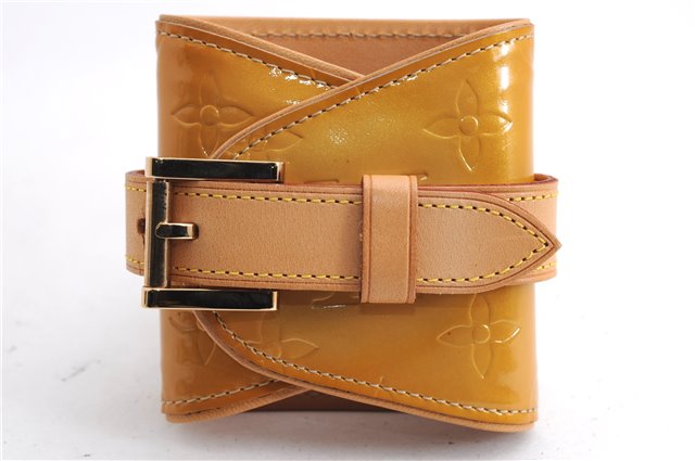 Auth Louis Vuitton Vernis Lafayette Street Bracelet Coin Purse Yellow  5369E