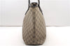 Authentic GUCCI Vintage Shoulder Hand Tote Bag GG PVC Leather 211137 Brown 5370F