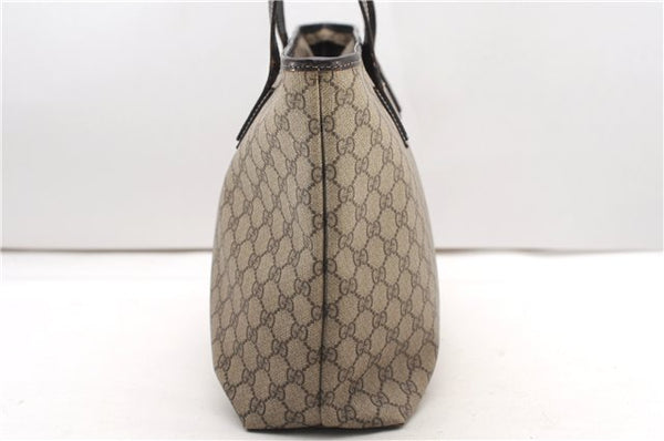 Authentic GUCCI Vintage Shoulder Hand Tote Bag GG PVC Leather 211137 Brown 5370F