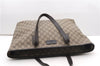 Authentic GUCCI Vintage Shoulder Hand Tote Bag GG PVC Leather 211137 Brown 5370F