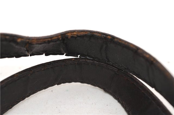 Authentic GUCCI Vintage Shoulder Hand Tote Bag GG PVC Leather 211137 Brown 5370F