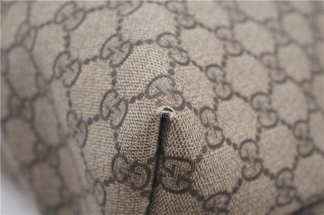 Authentic GUCCI Vintage Shoulder Hand Tote Bag GG PVC Leather 211137 Brown 5370F