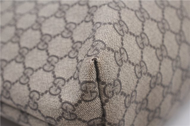 Authentic GUCCI Vintage Shoulder Hand Tote Bag GG PVC Leather 211137 Brown 5370F