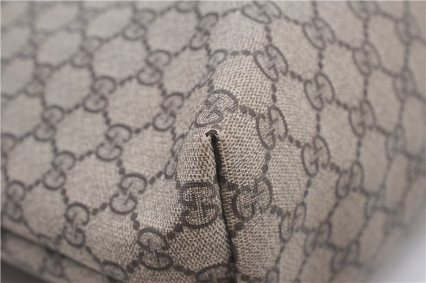 Authentic GUCCI Vintage Shoulder Hand Tote Bag GG PVC Leather 211137 Brown 5370F