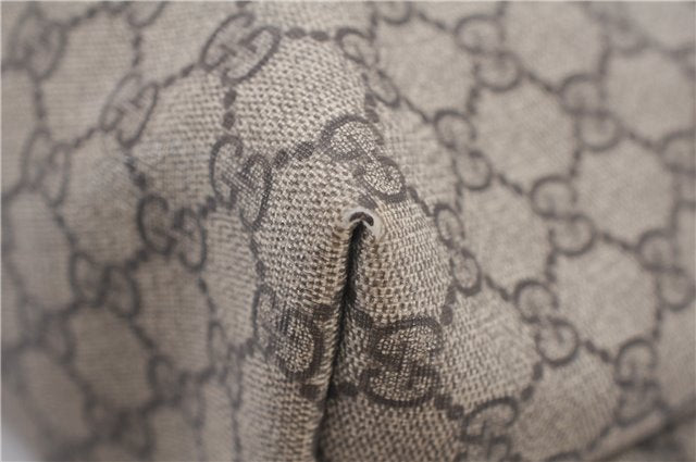 Authentic GUCCI Vintage Shoulder Hand Tote Bag GG PVC Leather 211137 Brown 5370F