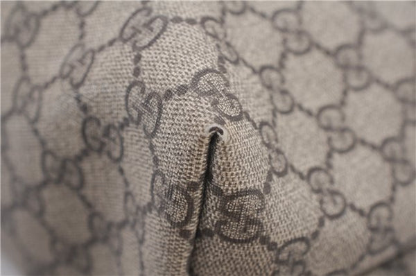 Authentic GUCCI Vintage Shoulder Hand Tote Bag GG PVC Leather 211137 Brown 5370F