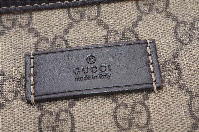 Authentic GUCCI Vintage Shoulder Hand Tote Bag GG PVC Leather 211137 Brown 5370F