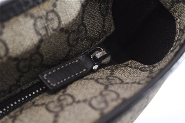 Authentic GUCCI Vintage Shoulder Hand Tote Bag GG PVC Leather 211137 Brown 5370F