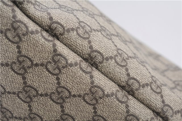 Authentic GUCCI Vintage Shoulder Hand Tote Bag GG PVC Leather 211137 Brown 5370F