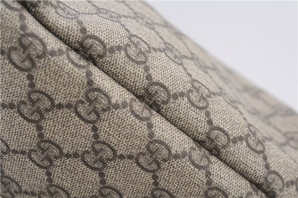 Authentic GUCCI Vintage Shoulder Hand Tote Bag GG PVC Leather 211137 Brown 5370F