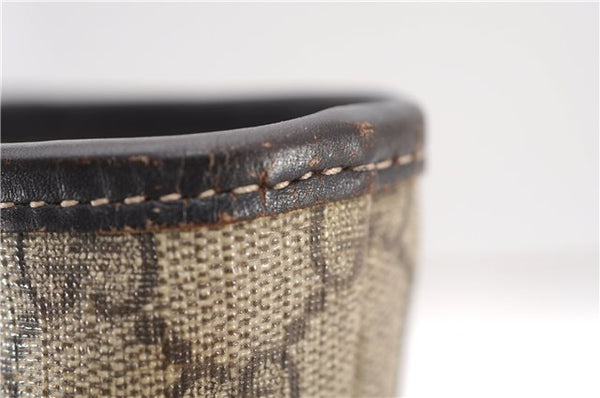 Authentic GUCCI Vintage Shoulder Hand Tote Bag GG PVC Leather 211137 Brown 5370F