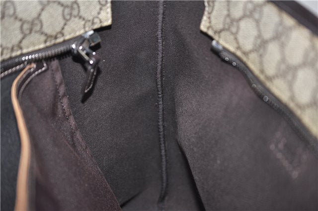 Authentic GUCCI Vintage Shoulder Hand Tote Bag GG PVC Leather 211137 Brown 5370F