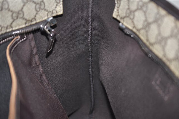 Authentic GUCCI Vintage Shoulder Hand Tote Bag GG PVC Leather 211137 Brown 5370F