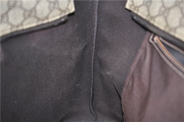 Authentic GUCCI Vintage Shoulder Hand Tote Bag GG PVC Leather 211137 Brown 5370F